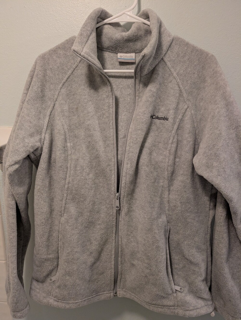 Columbia Women's Light Gray Full-Zip Performance Fleece Jacket Size L